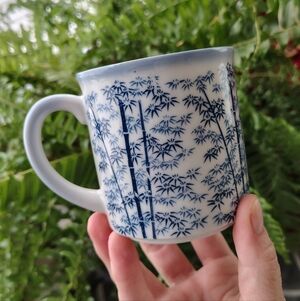 Vintage Blue and White Bamboo Mug
